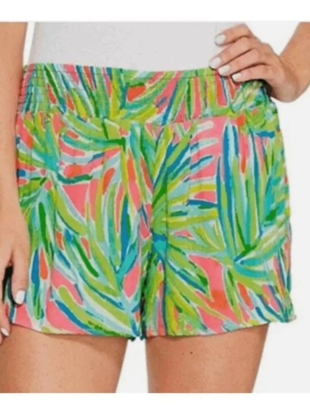 Lilly Pulitzer Kat Shorts Tiki Pink Royal Lime XL NWT